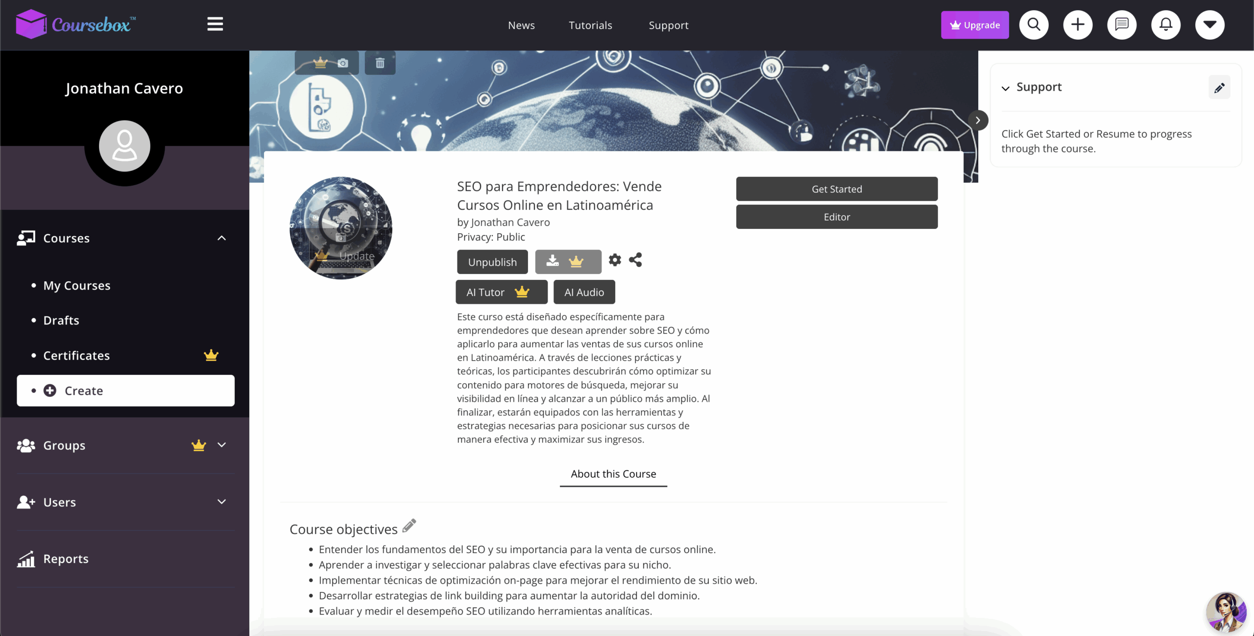 como crear cursos con IA usando coursebox